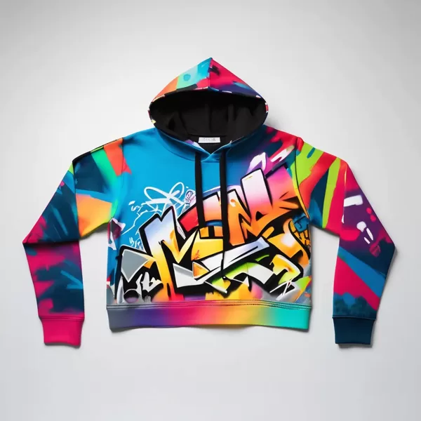 Graffiti crop hoodie